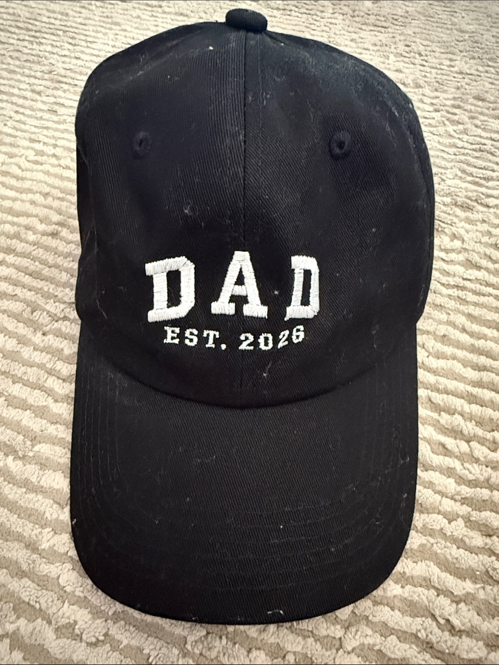 DAD EST. 2026 Black Baseball Cap
